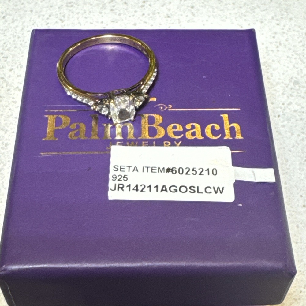 Cushion-Cut Created White Sapphire 3-Stone Promise Ring 1.70‎ TCW